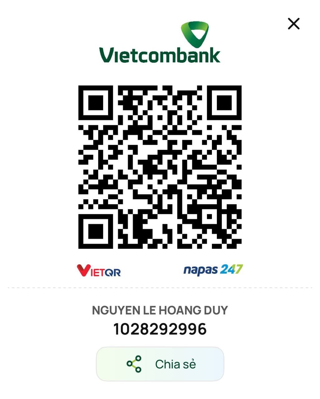 Mã QR chuyển khoản